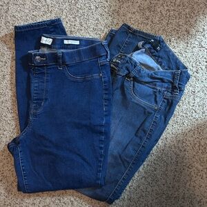 Torrid & Wonderly Women's Skinny Jeans in Dark and Medium Blue